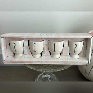 Rae Dunn Set of 4 White PEEP Egg Cups